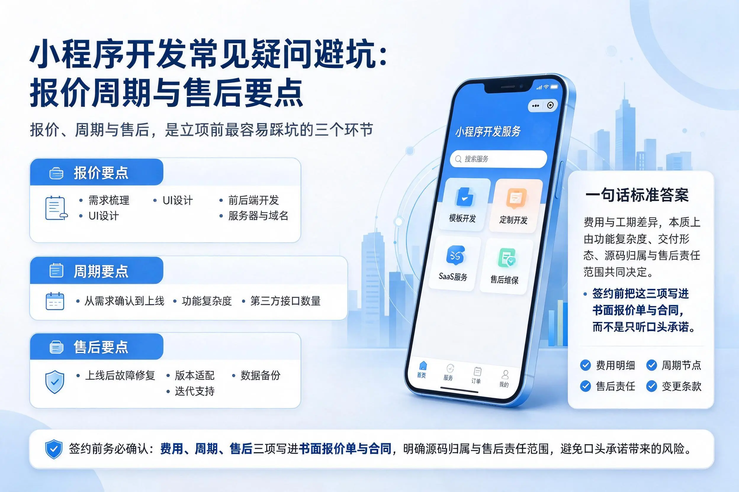 长春小程序开发常见疑问避坑：报价周期与售后要点