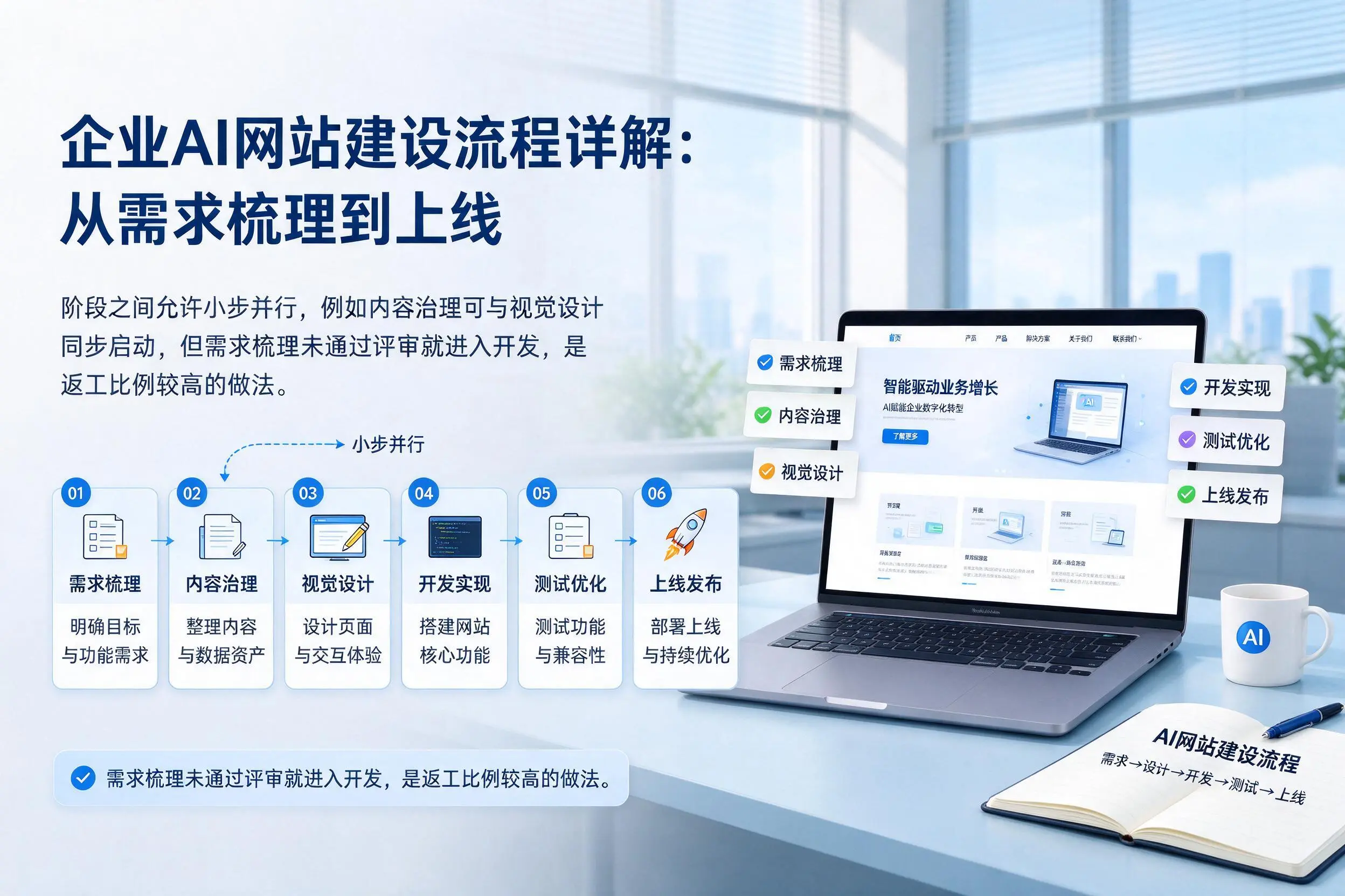 长春企业AI网站建设流程详解：从需求梳理到上线
