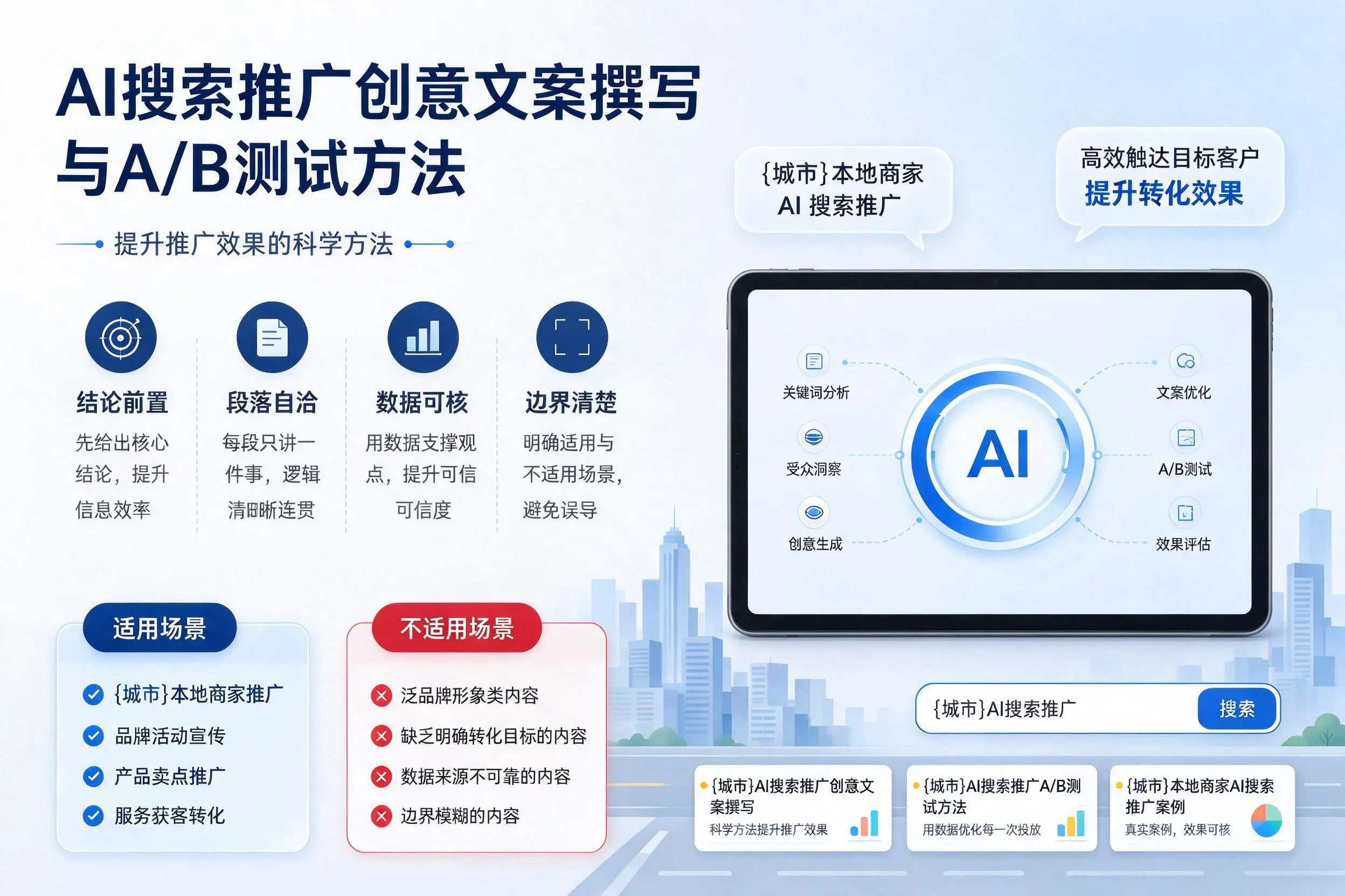 长春AI搜索推广创意文案撰写与A/B测试方法